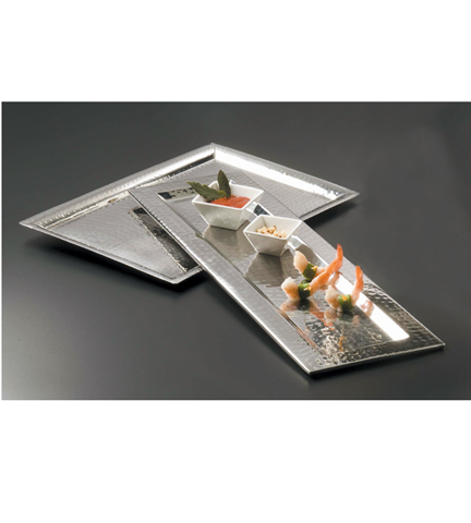 Stainless Steel Hammered Tray 16.375L x 11.25"W x 1.5"H